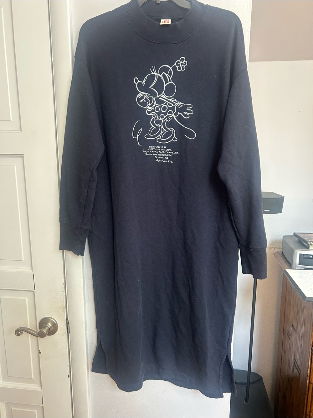 Uniqlo Navy Blue Minnie Mouse Long Sleeve Dress